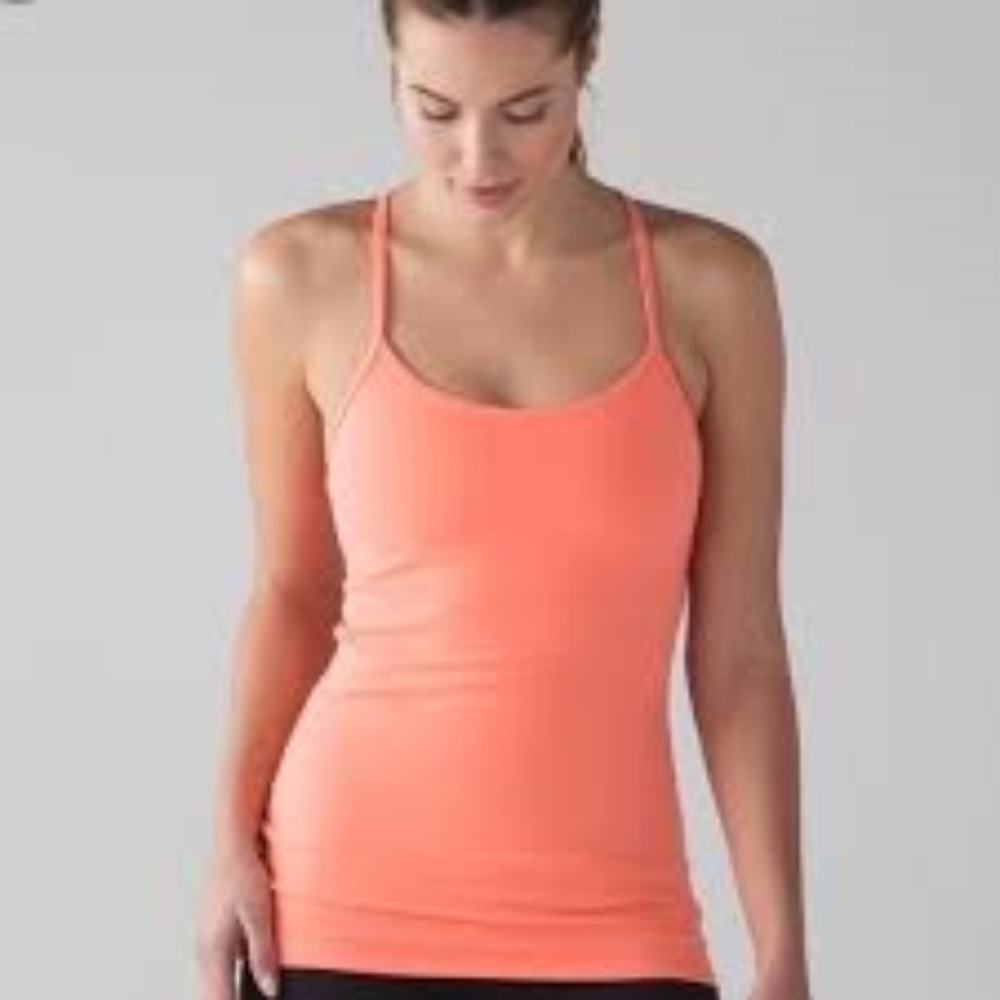 NWT Lululemon Power Y tank coral